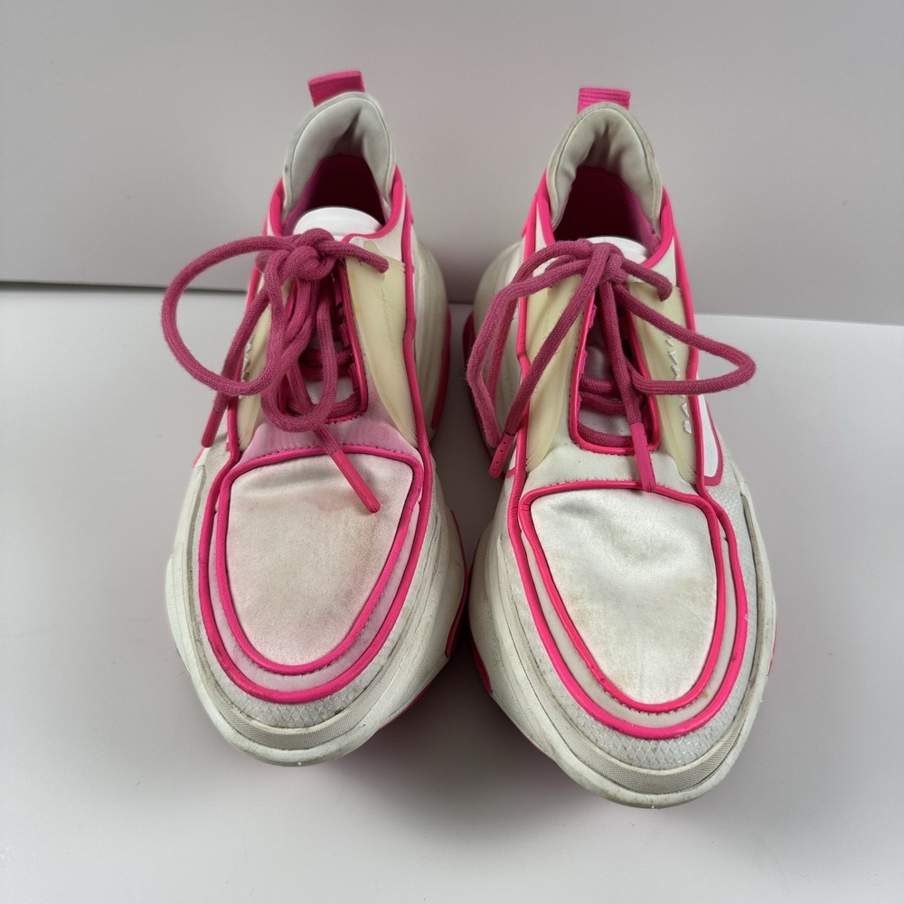 Balmain B-bold Pink/White Sneakers Women's US 6 EU 36 Designer Authentic - Picture 3 of 6